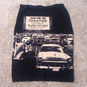 Stretchy Cotton Graphic Skirt